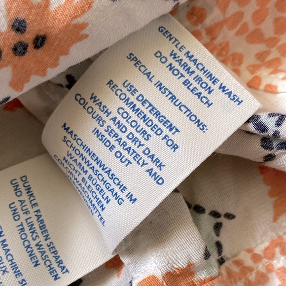 BODEN orange floral peplum blouse, Sz US 2. - Picture 7 of 7